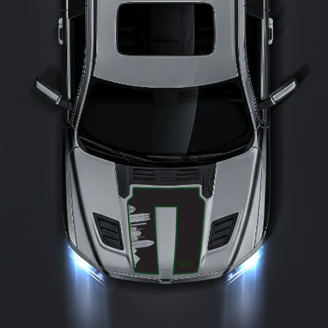 Hood Panel Decal/Sticker - Egypt Skyline - Cut - Border Graphic Kit - For Dodge RAM 1500 2019-2025 - Premium Vinyl