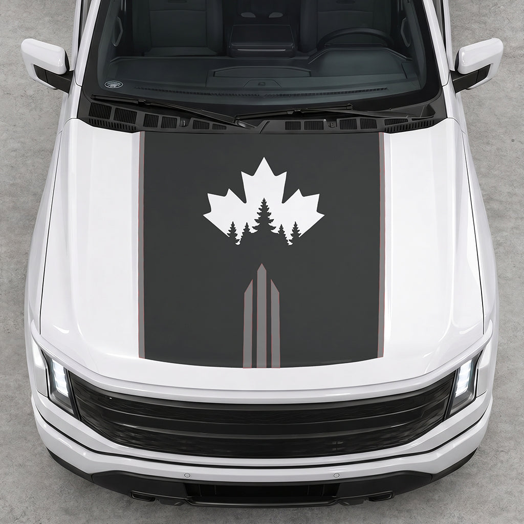 Hood Panel Decal/Sticker - Maple and Forest Graphic Decal Graphic Kit - For Ford F-150 2015-2020 - Premium Vinyl