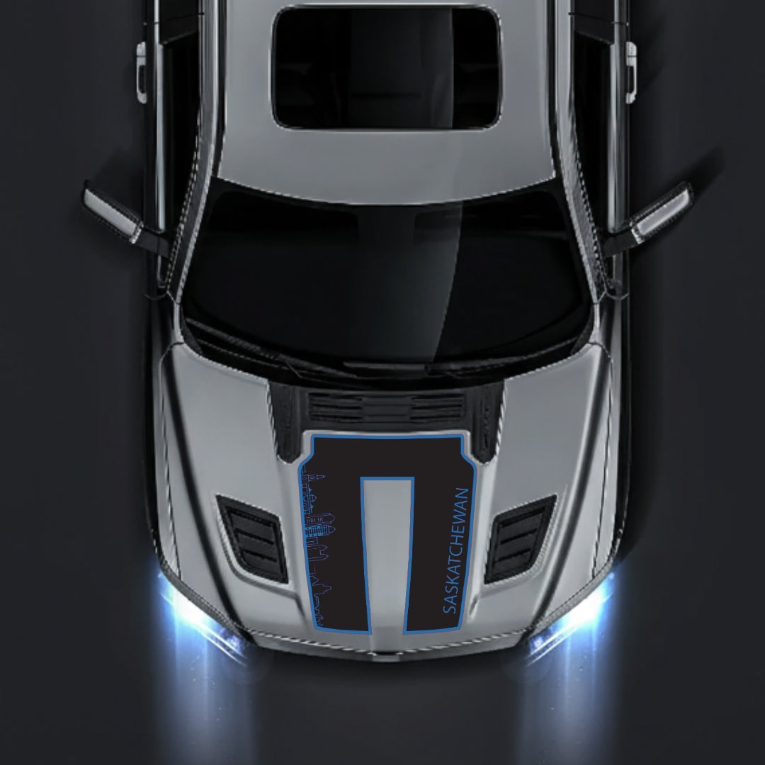 Hood Panel Decal/Sticker - Saskatchewan Skyline - Border Graphic Kit - For Dodge RAM 1500 2019-2025 - Premium Vinyl