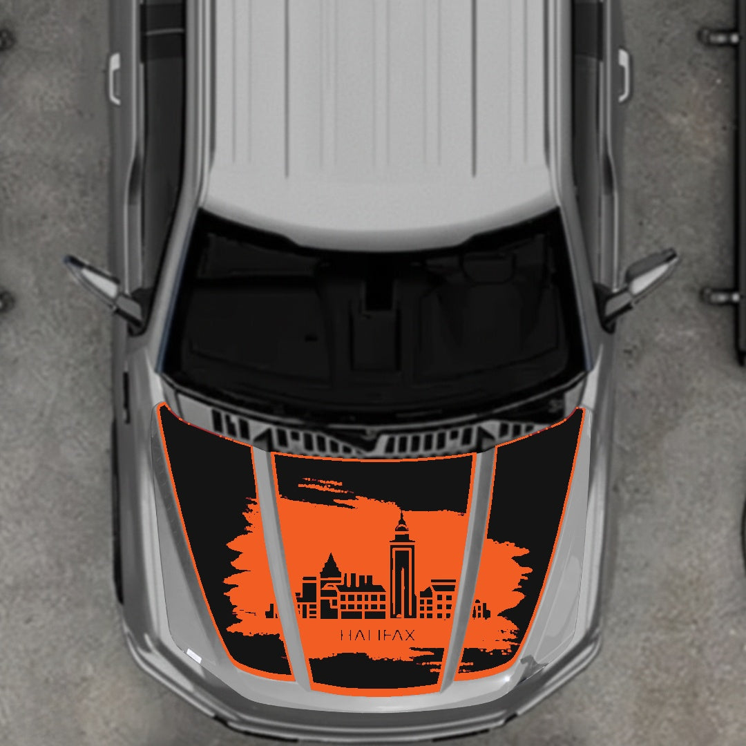 Hood Panel Decal/Sticker - Halifax - Border Graphic Kit - For Ford F-150 2020-2026 - Premium Vinyl