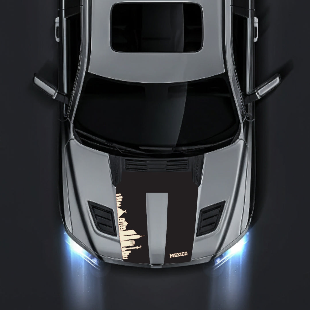Hood Panel Decal/Sticker - Mexico Skyline Graphic Kit - For Dodge RAM 1500 2019-2025 - Premium Vinyl
