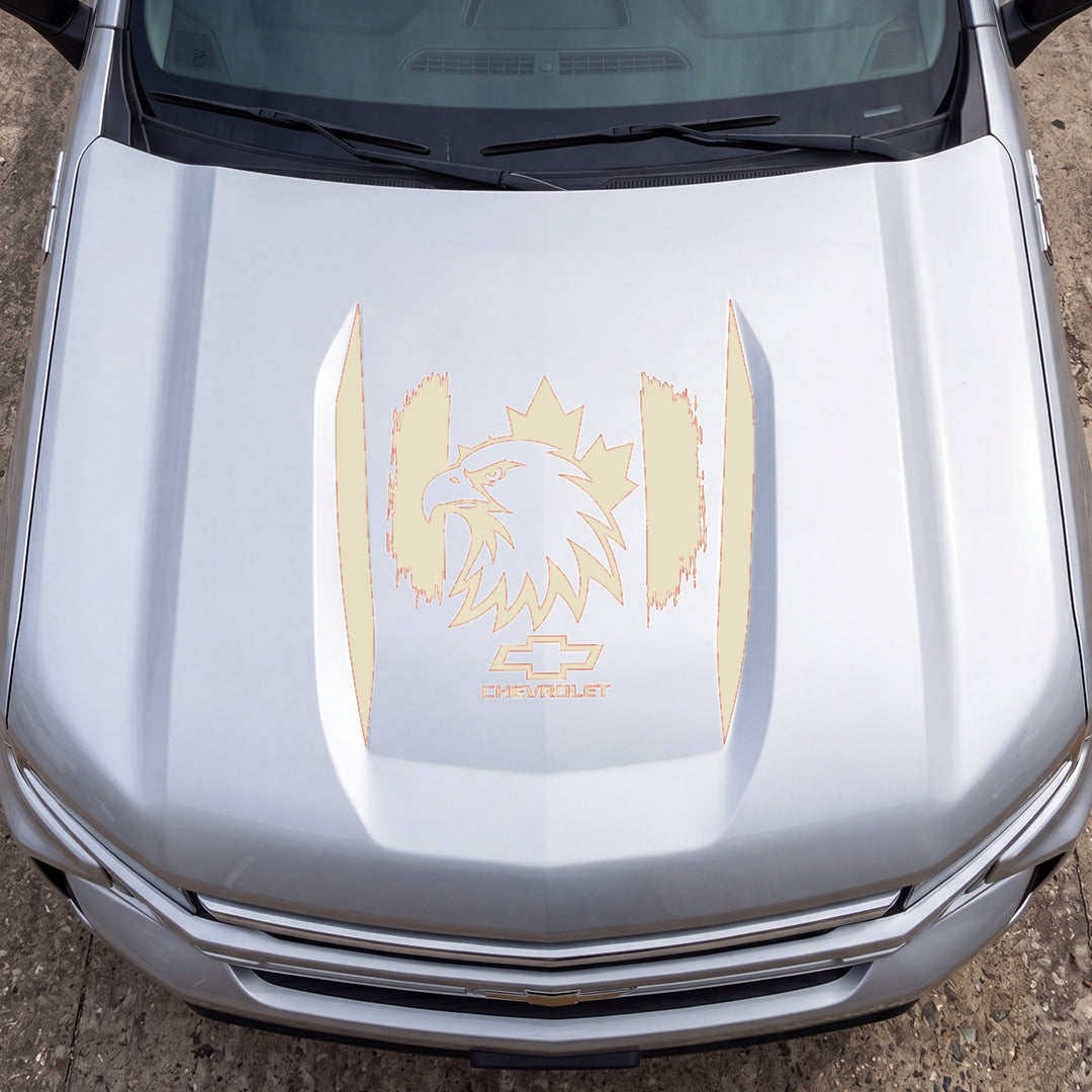 Hood Panel Decal/Sticker - Canadaian Eagle Graphic Decal Graphic Kit - For Chevrolet Silverado 2019-2024 - Premium Vinyl