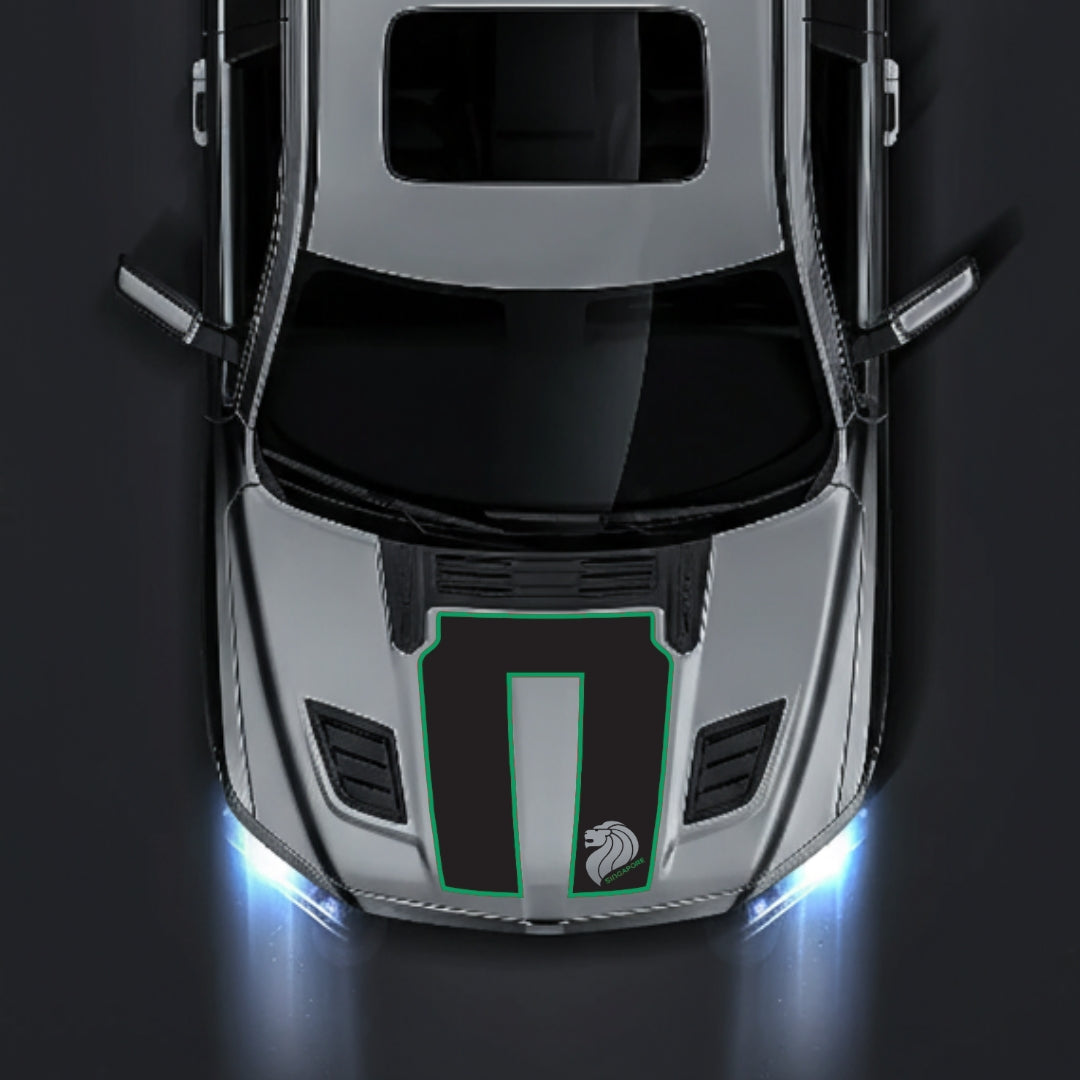 Hood Panel Decal/Sticker - Singapore - Cut - Border Graphic Kit - For Dodge RAM 1500 2019-2025 - Premium Vinyl