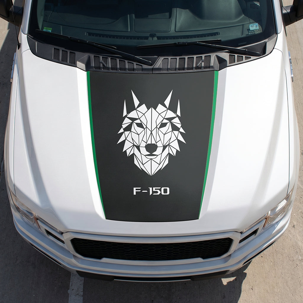 Hood Panel Decal/Sticker - Wolf Head Graphic Decal Graphic Kit - For Ford F-150 2015-2020 - Premium Vinyl