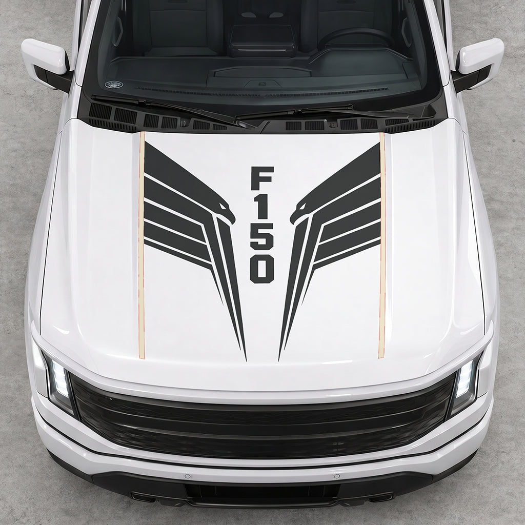 Hood Panel Decal/Sticker - Twin Eagle Wings Graphic Decal Graphic Kit - For Ford F-150 2015-2020 - Premium Vinyl