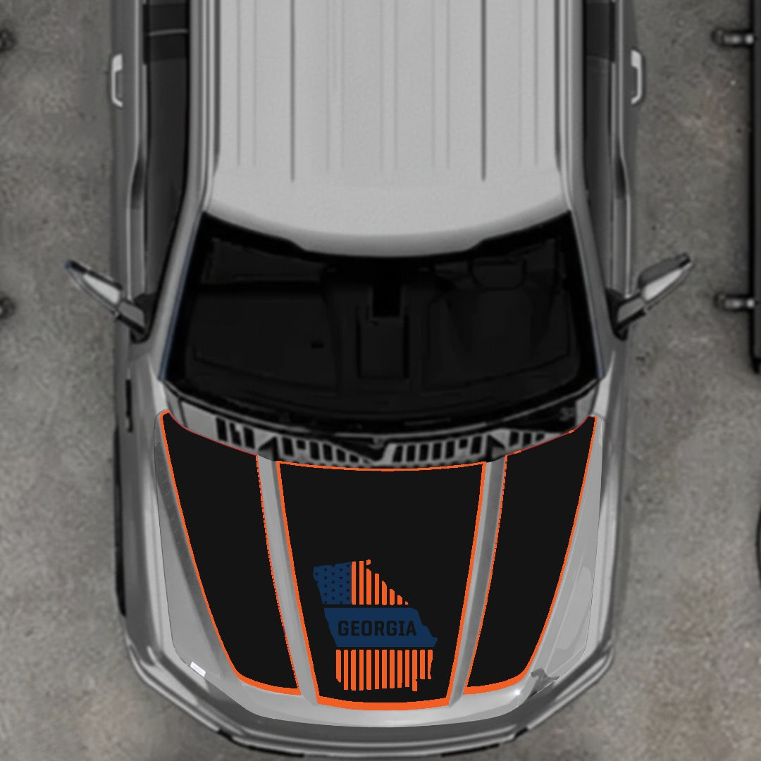 Hood Panel Decal/Sticker - Georgia - Border Graphic Kit - For Ford F-150 2020-2026 - Premium Vinyl