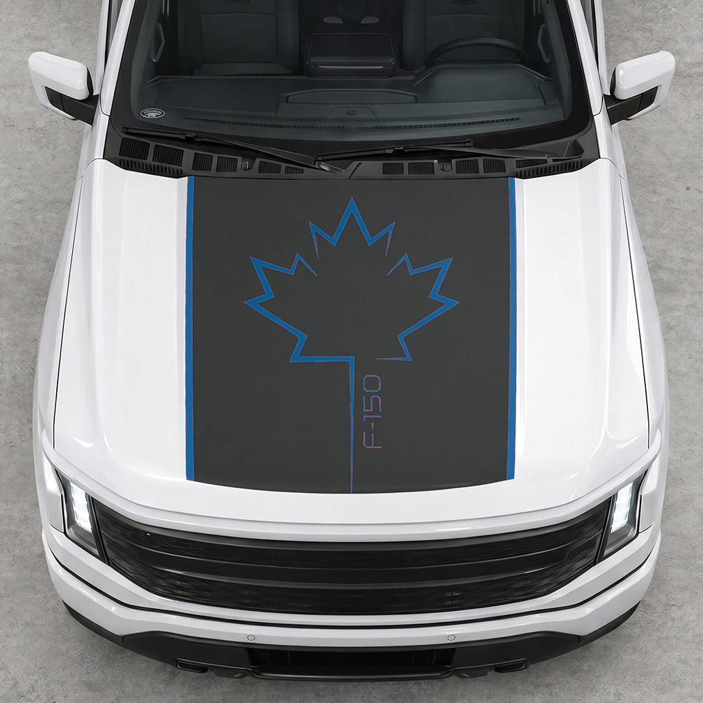 Hood Panel Decal/Sticker - Canada Leaf Graphic Decal Graphic Kit - For Ford F-150 2015-2020 - Premium Vinyl