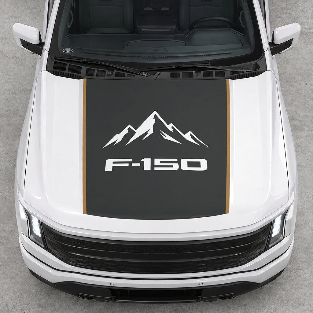 Hood Panel Decal/Sticker - Mountain Graphic Decal Graphic Kit - For Ford F-150 2015-2020 - Premium Vinyl