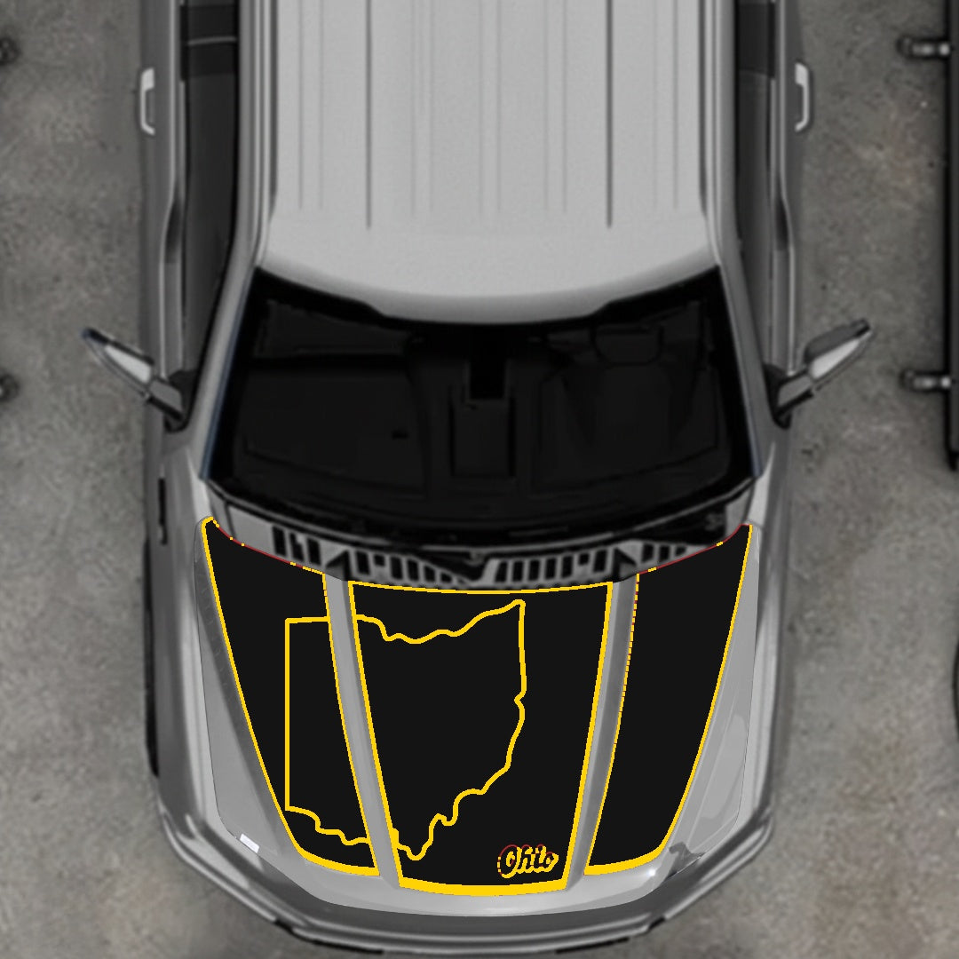 Hood Panel Decal/Sticker - Ohio - Border Graphic Kit - For Ford F-150 2020-2026 - Premium Vinyl
