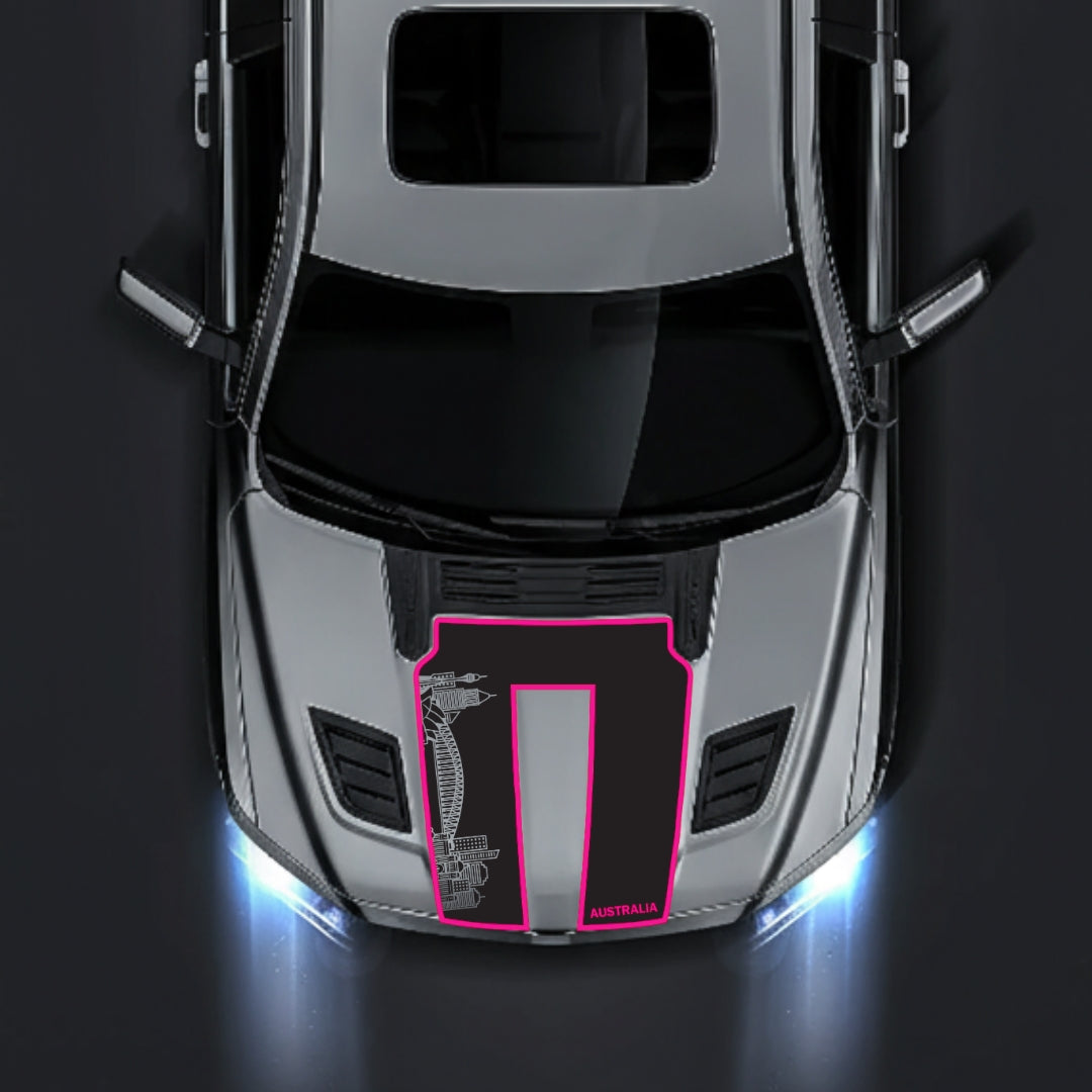 Hood Panel Decal/Sticker - Australia Skyline - Cut - Border Graphic Kit - For Dodge RAM 1500 2019-2025 - Premium Vinyl