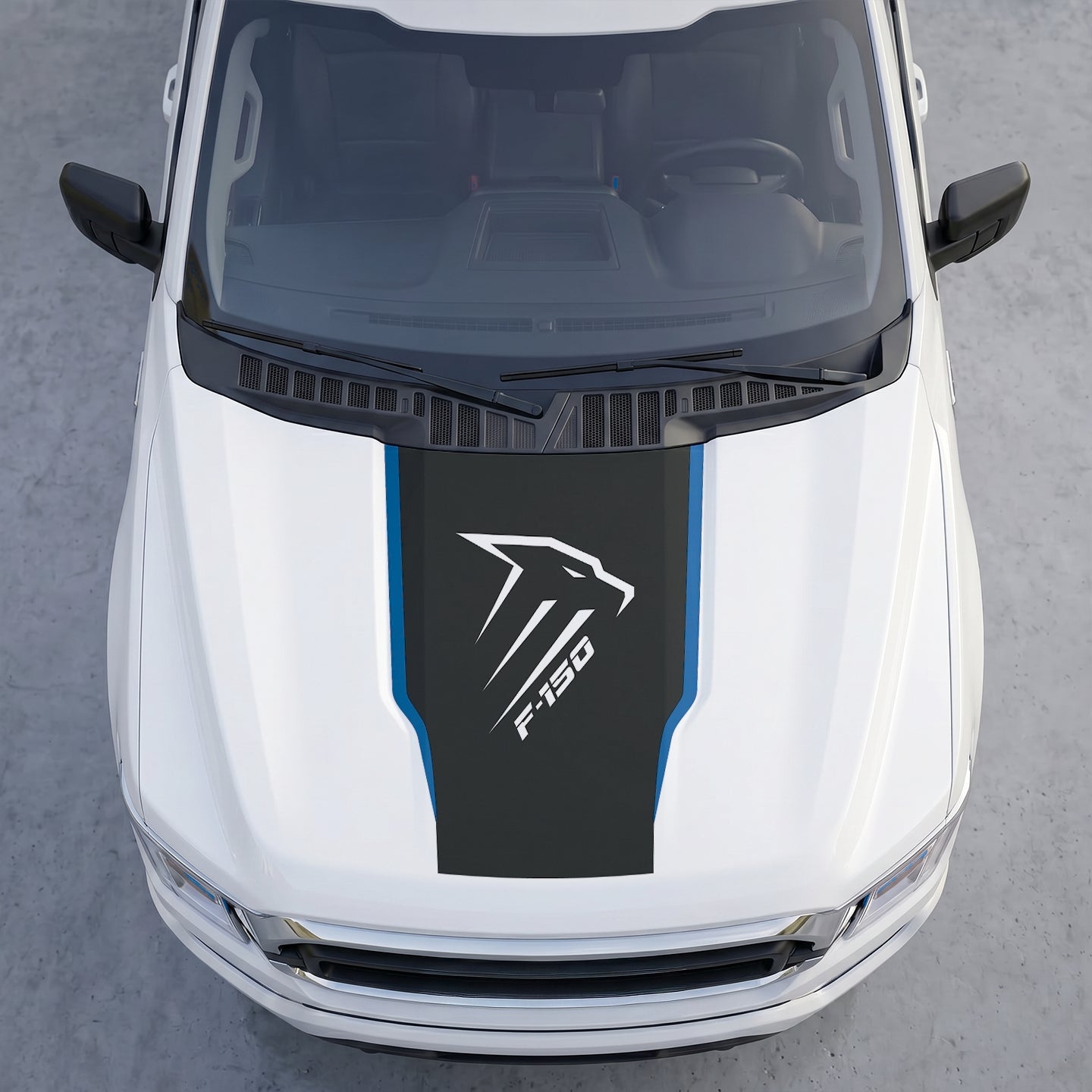 Hood Panel Decal/Sticker - Aggressive Raptor Profile Hood Decal – Geometric Pator Head Graphic Vinyl Sticker Graphic Kit - For Ford F-150 F150 2015-2020 - Premium Vinyl