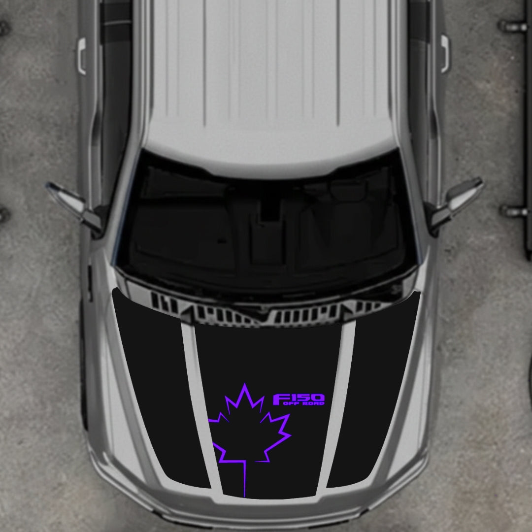 Hood Panel Decal/Sticker - Canada Style 8 Graphic Kit - For Ford F-150 2020-2026 - Premium Vinyl