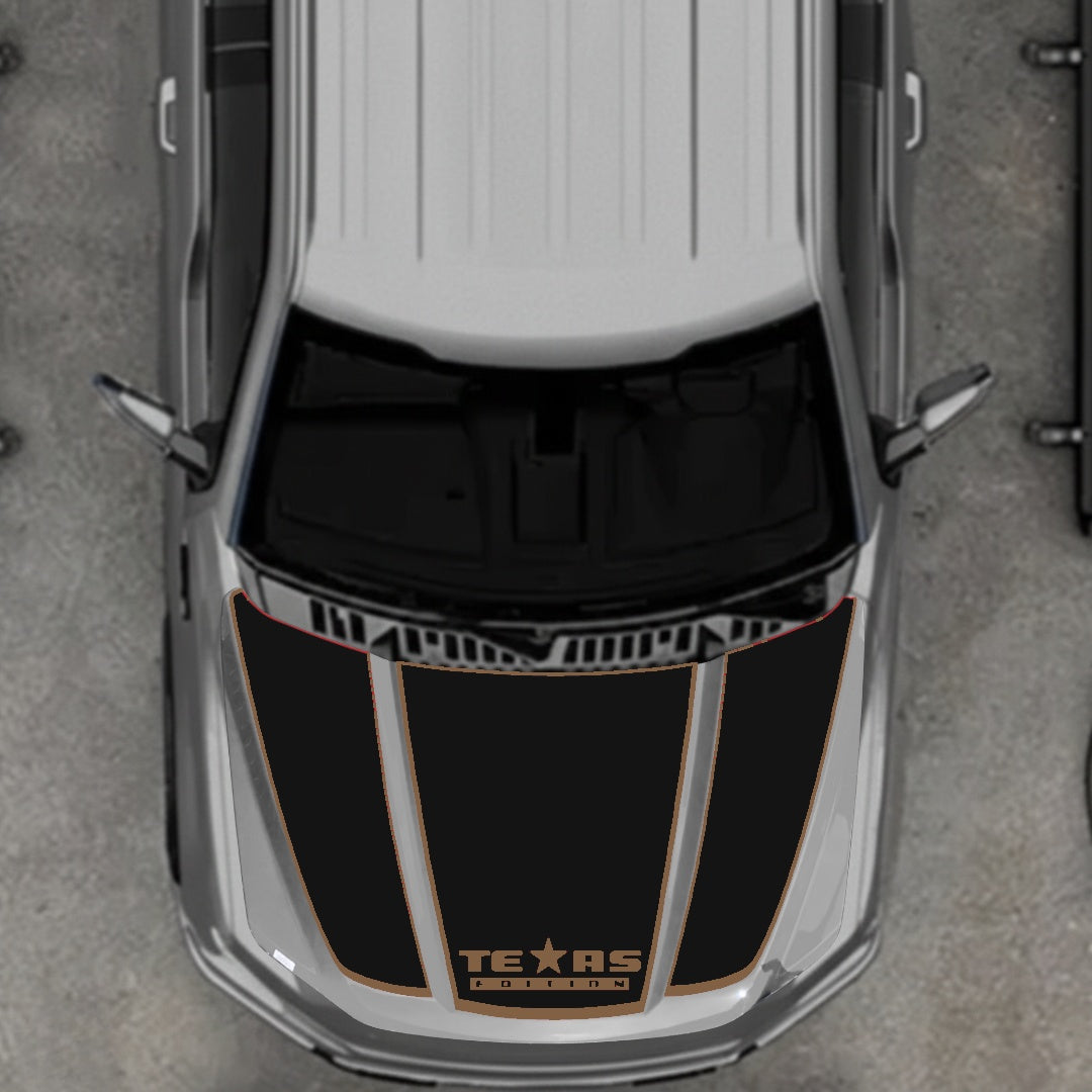 Hood Panel Decal/Sticker - Texas - Border Graphic Kit - For Ford F-150 2020-2026 - Premium Vinyl