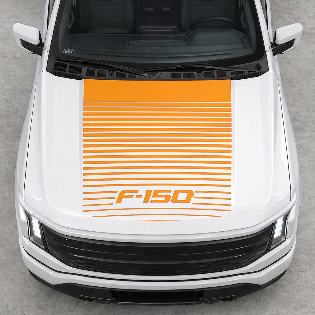 Hood Panel Decal/Sticker - Waves F150 Graphic Decal Graphic Kit - For Ford F-150 2015-2020 - Premium Vinyl