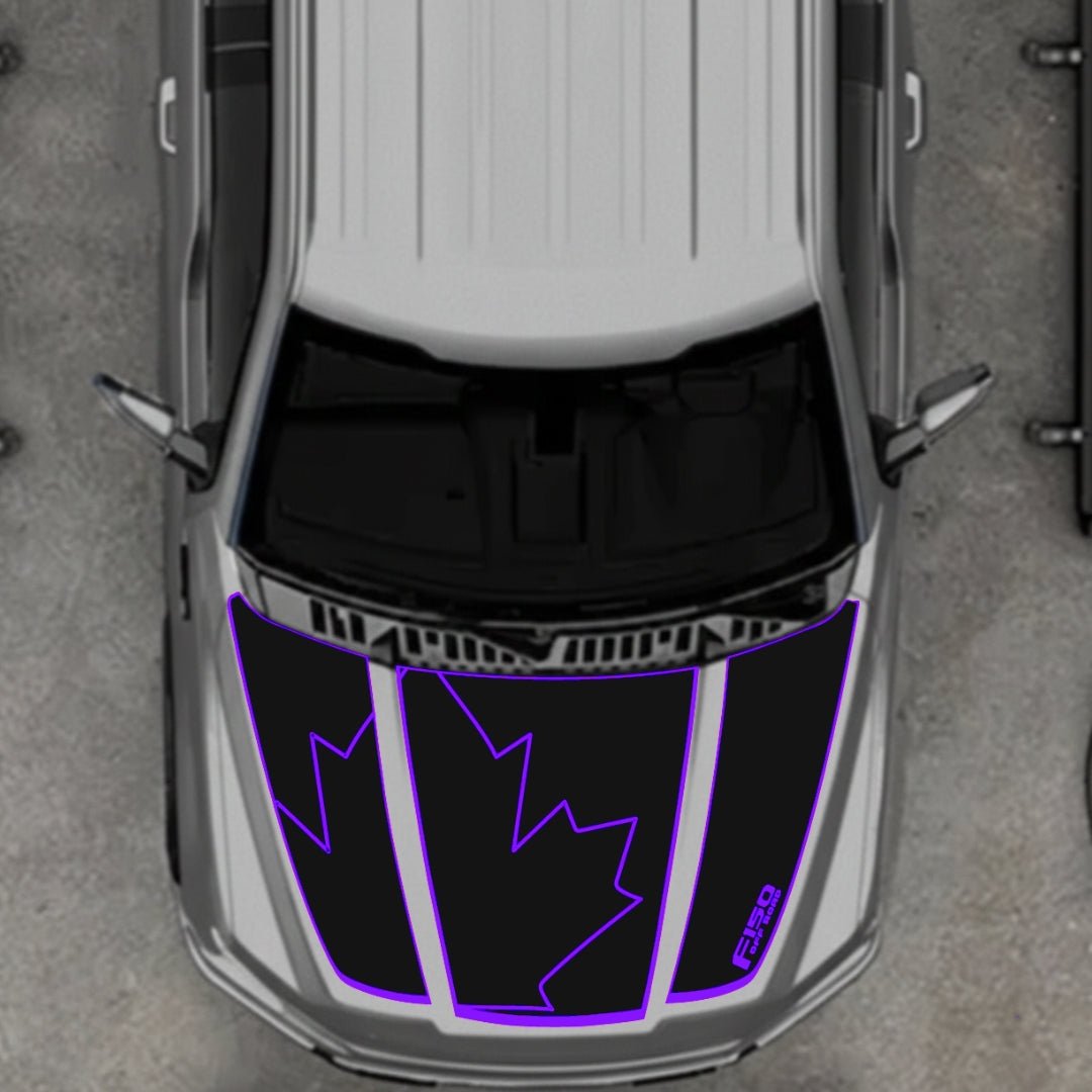 Hood Panel Decal/Sticker - Canada Style 27 Graphic Kit - For Ford F-150 2020-2026 - Premium Vinyl