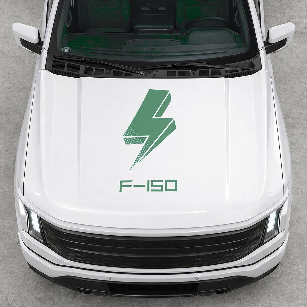 Hood Panel Decal/Sticker - Cut Bold Electric Graphic Decal Graphic Kit - For FORD F-150 2015-2020 - Premium Vinyl