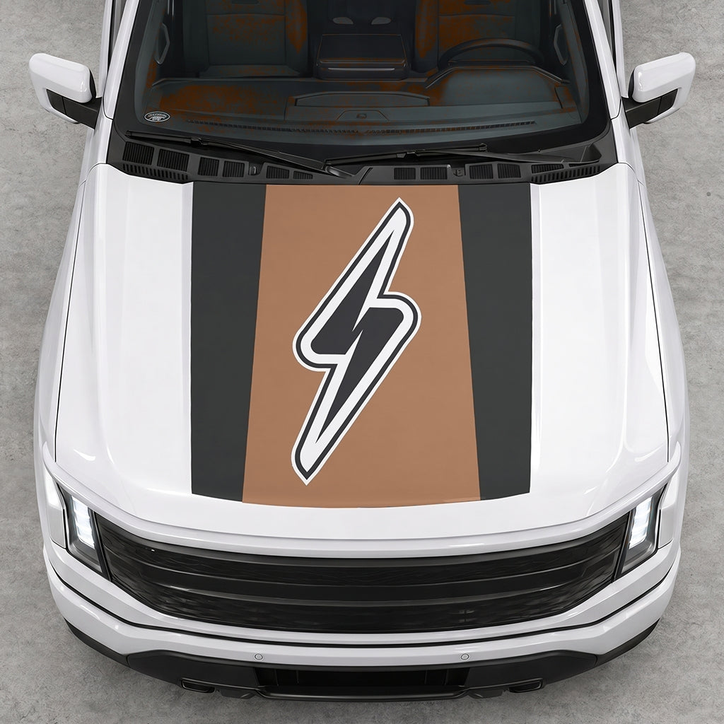 Hood Panel Decal/Sticker - Electric Solid Graphic Decal Graphic Kit - For FORD F-150 2015-2020 - Premium Vinyl