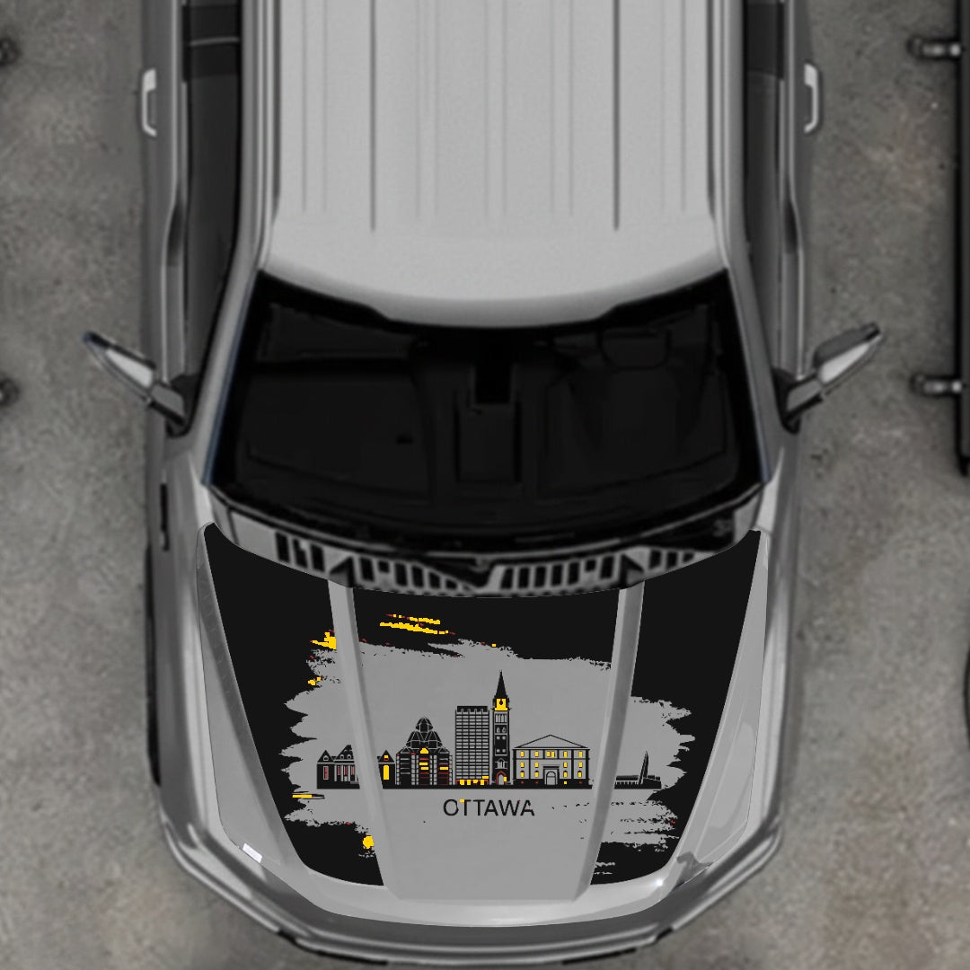 Hood Panel Decal/Sticker - Ottawa - Cut Graphic Kit - For Ford F-150 2020-2026 - Premium Vinyl