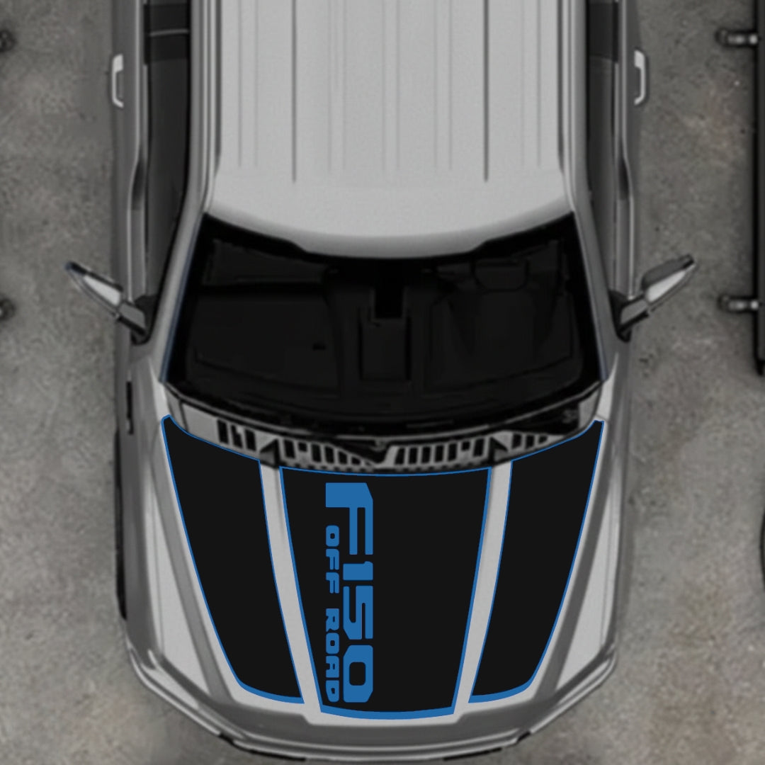 Hood Panel Decal/Sticker - Style 2 - Border Graphic Kit - For Ford F-150 2020-2026 - Premium Vinyl