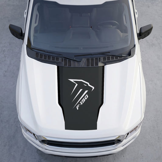 Hood Panel Decal/Sticker - Aggressive Raptor Profile Hood Decal – Geometric Pator Head Graphic Vinyl Sticker Graphic Kit - For Ford F-150 F150 2015-2020 - Premium Vinyl