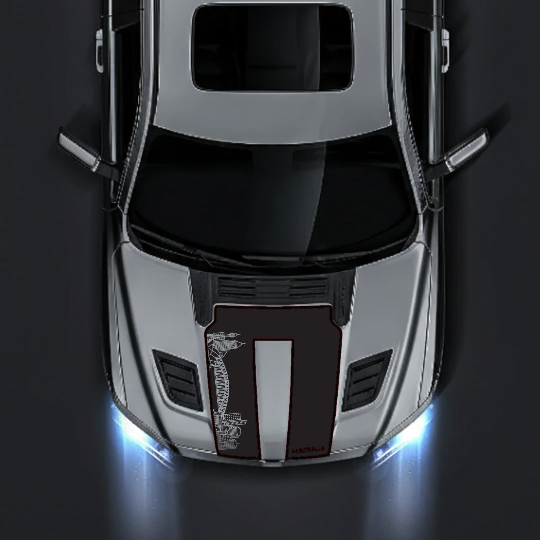 Hood Panel Decal/Sticker - Australia Skyline - Cut - Border Graphic Kit - For Dodge RAM 1500 2019-2025 - Premium Vinyl
