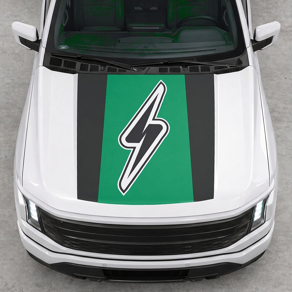 Hood Panel Decal/Sticker - Electric Solid Graphic Decal Graphic Kit - For FORD F-150 2015-2020 - Premium Vinyl
