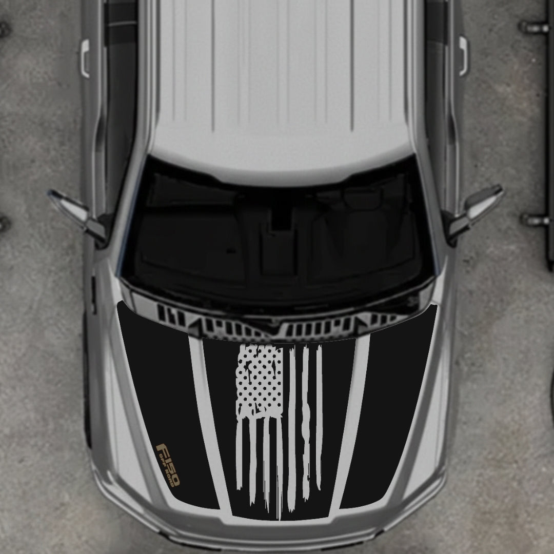 Hood Panel Decal/Sticker - USA Style 12 Graphic Kit - For Ford F-150 2020-2026 - Premium Vinyl