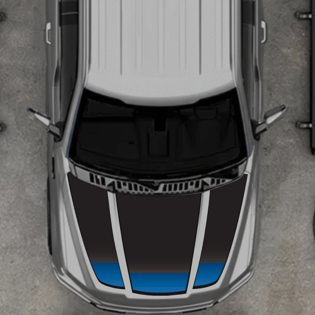 Hood Panel Decal/Sticker - Shades - Border Graphic Kit - For Ford F-150 2020-2026 - Premium Vinyl
