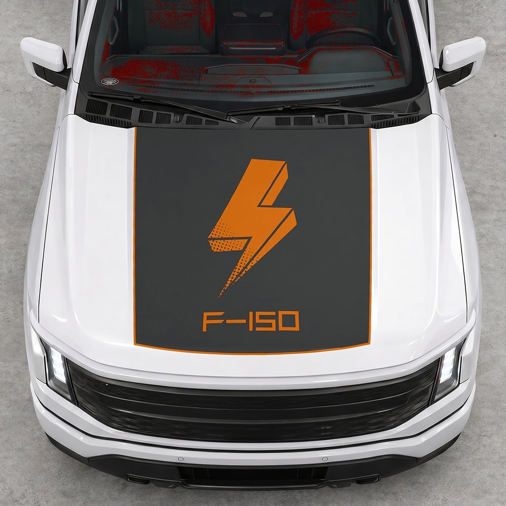 Hood Panel Decal/Sticker - Bold Electric Graphic Decal Graphic Kit - For FORD F-150 2015-2020 - Premium Vinyl