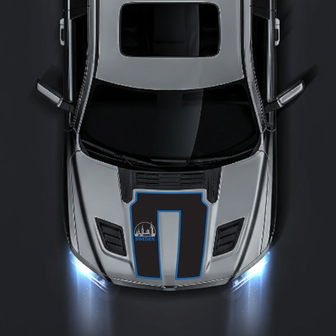 Performance Hood Panel Decal/Sticker - Sweden - Cut - Border Graphic Kit - For Dodge RAM 1500 2019-2025 - Premium Vinyl