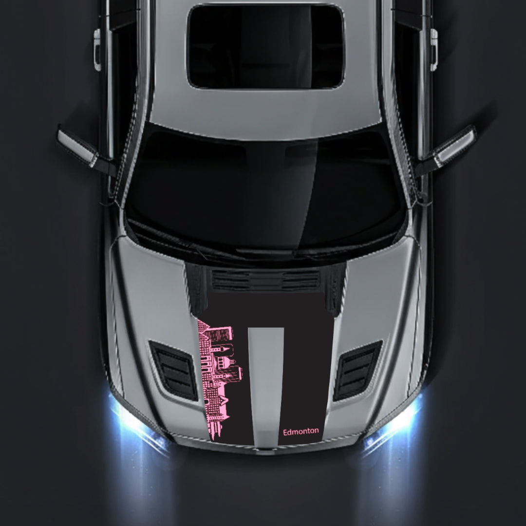Hood Panel Decal/Sticker - Edmonton Skyline Graphic Kit - For Dodge RAM 1500 2019-2025 - Premium Vinyl