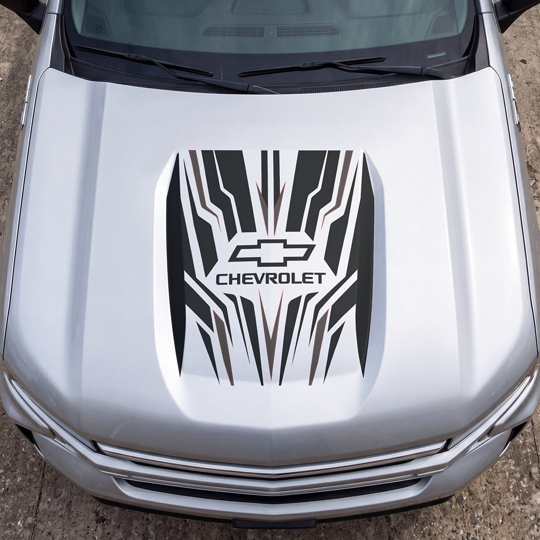 Hood Panel Decal/Sticker - Speed Cut Graphic Decal Graphic Kit - For Chevrolet Silverado 2019-2024 - Premium Vinyl