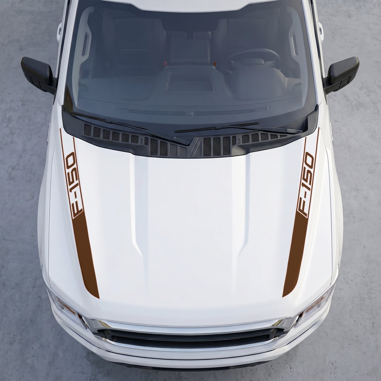 Hood Panel Decal/Sticker - Cowl Accent Stripes – Dual Side Hood Vinyl Decals with Die-Cut Logo Graphic Kit - For Ford F-150 F150 2015-2020 - Premium Vinyl