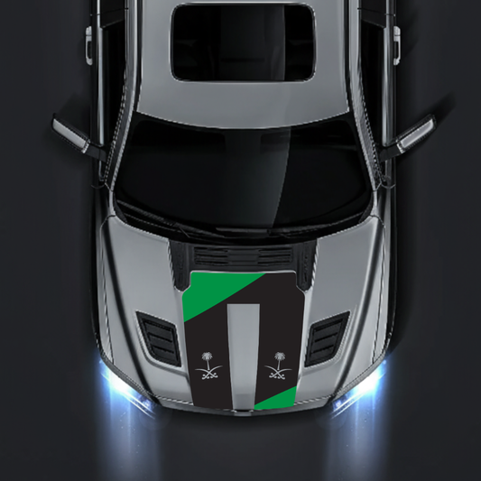 Performance Hood Panel Decal/Sticker - Saudi Arabia - Cut Graphic Kit - For Dodge RAM 1500 2019-2025 - Premium Vinyl