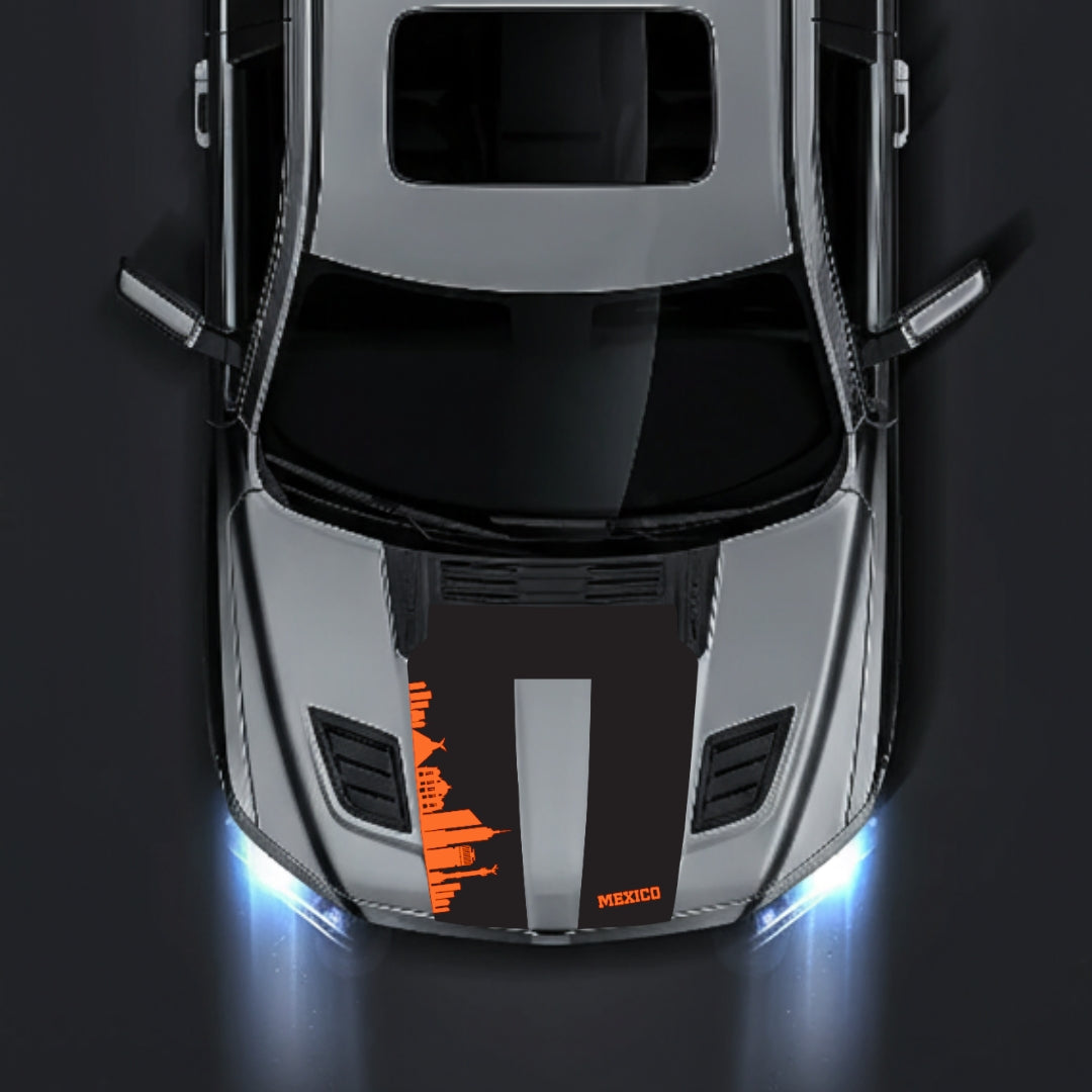 Hood Panel Decal/Sticker - Mexico Skyline Graphic Kit - For Dodge RAM 1500 2019-2025 - Premium Vinyl