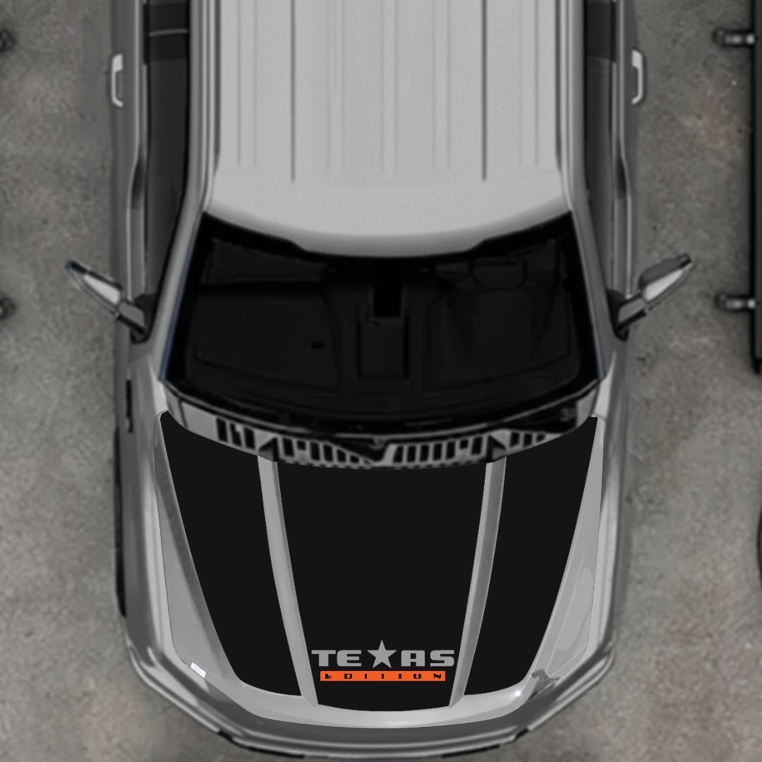 Hood Panel Decal/Sticker - Texas - Cut Graphic Kit - For Ford F-150 2020-2026 - Premium Vinyl