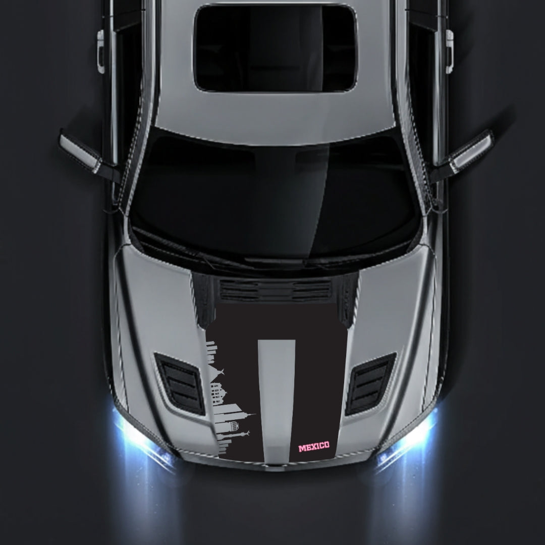 Hood Panel Decal/Sticker - Mexico Skyline - Cut Graphic Kit - For Dodge RAM 1500 2019-2025 - Premium Vinyl
