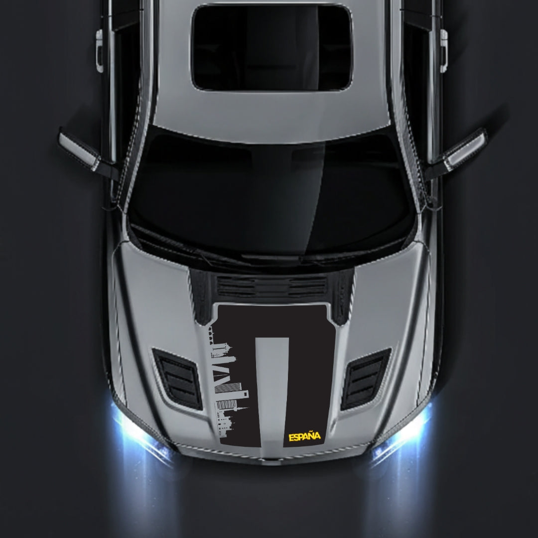 Hood Panel Decal/Sticker - Spain Skyline - Cut Graphic Kit - For Dodge RAM 1500 2019-2025 - Premium Vinyl