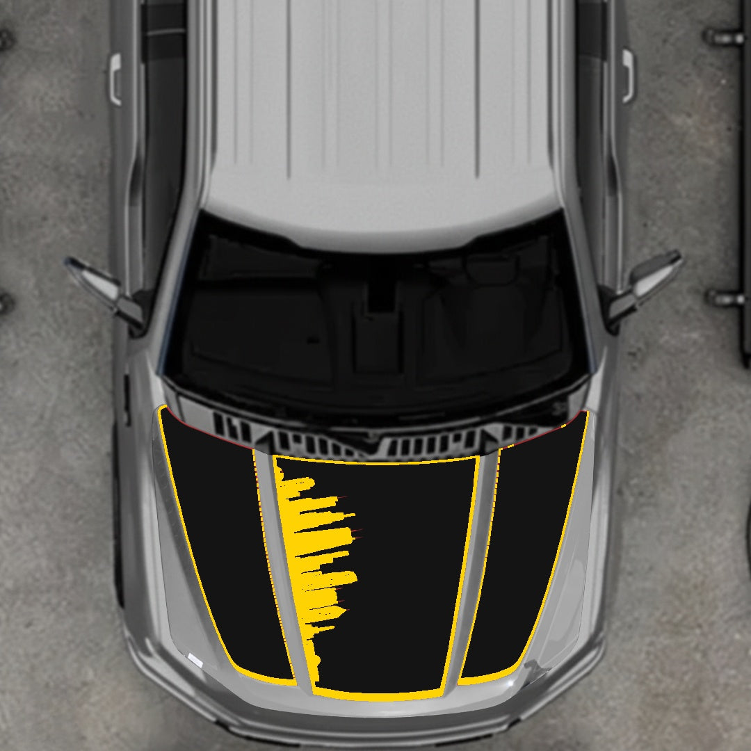 Hood Panel Decal/Sticker - Dubai - Border Graphic Kit - For Ford F-150 2020-2026 - Premium Vinyl