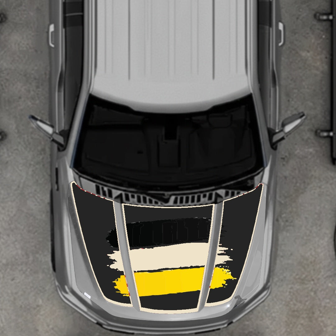 Hood Panel Decal/Sticker - Germany Flag - Border Graphic Kit - For Ford F-150 2020-2026 - Premium Vinyl