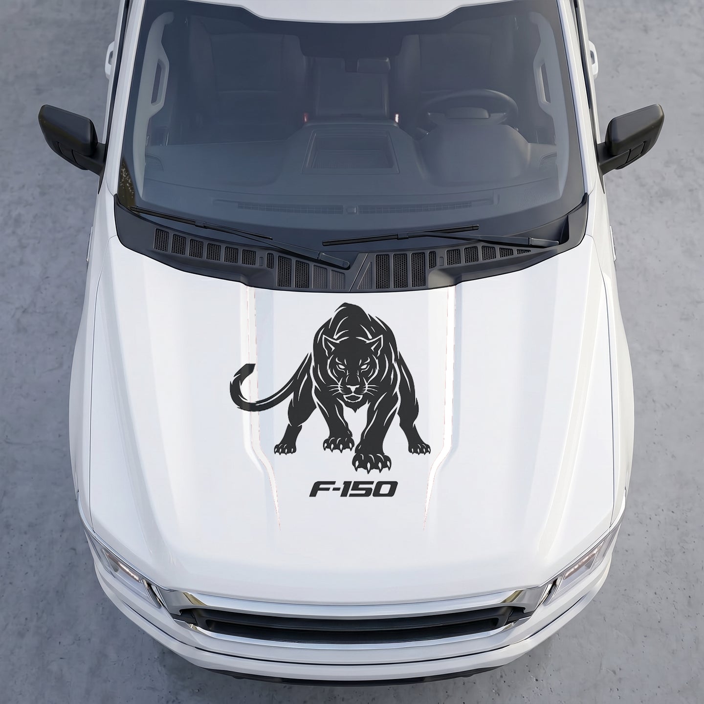 Hood Panel Decal/Sticker - Stalking Black Panther Hood Decal – Aggressive Cougar Wildcat Graphic Vinyl Sticker Graphic Kit - For Ford F-150 F150 2015-2020 - Premium Vinyl
