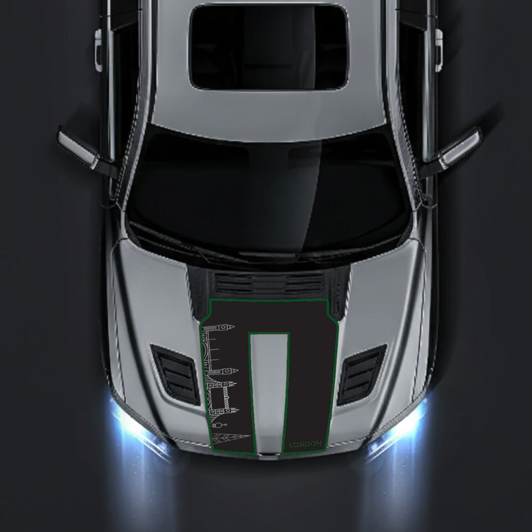 Hood Panel Decal/Sticker - London Skyline - Cut - Border Graphic Kit - For Dodge RAM 1500 2019-2025 - Premium Vinyl