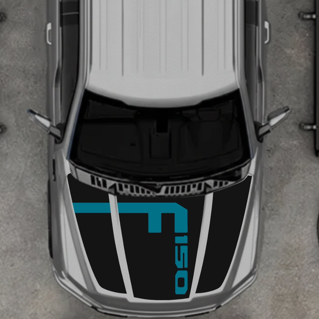 Hood Panel Decal/Sticker - Style 9 Graphic Kit - For Ford F-150 2020-2026 - Premium Vinyl