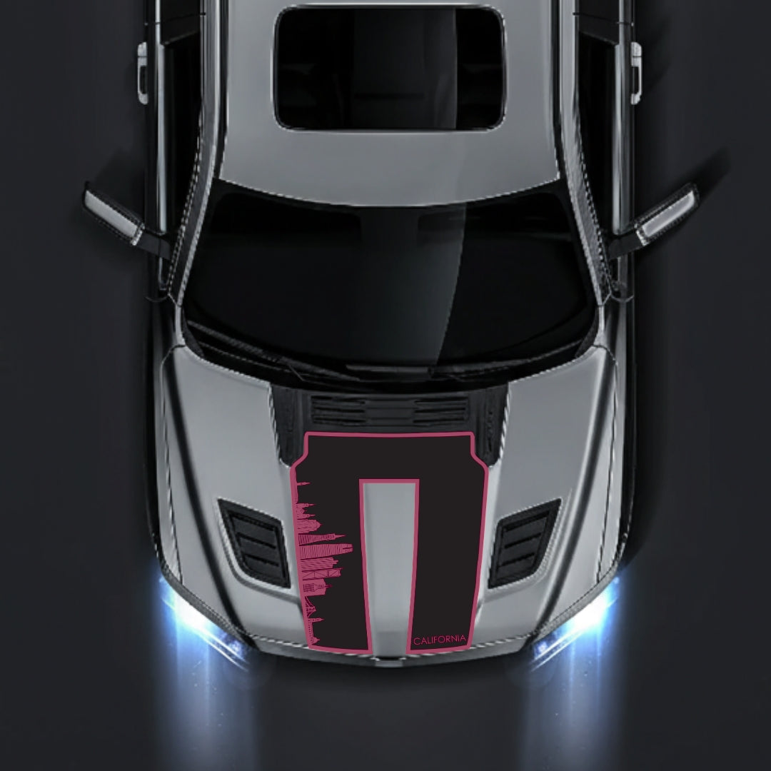Performance Hood Panel Decal/Sticker - California Skyline - Border Graphic Kit - For Dodge RAM 1500 2019-2025 - Premium Vinyl