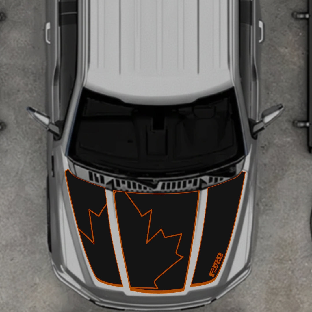 Hood Panel Decal/Sticker - Canada Style 27 Graphic Kit - For Ford F-150 2020-2026 - Premium Vinyl