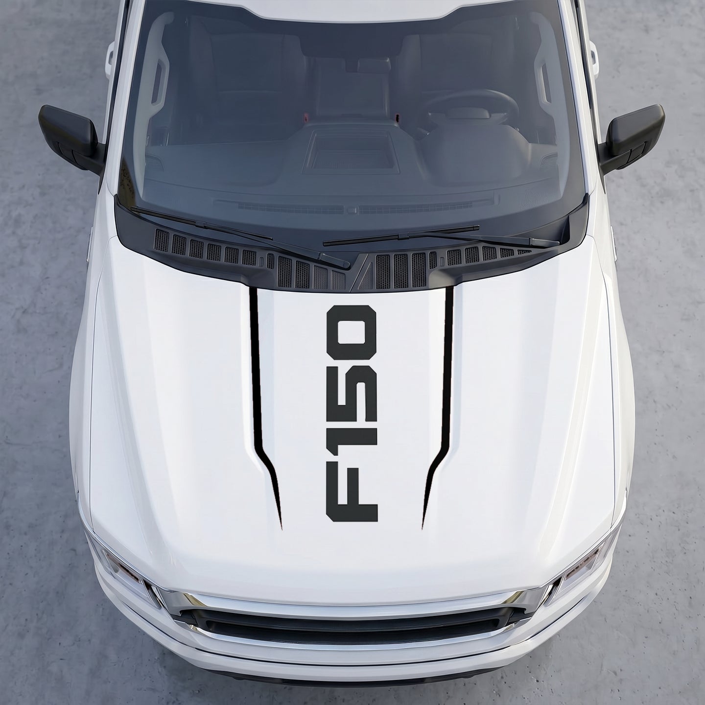Hood Panel Decal/Sticker - Minimalist Center Hood Decal – Clean Block Lettering Graphic Sticker Graphic Kit - For Ford F-150 F150 2015-2020 - Premium Vinyl