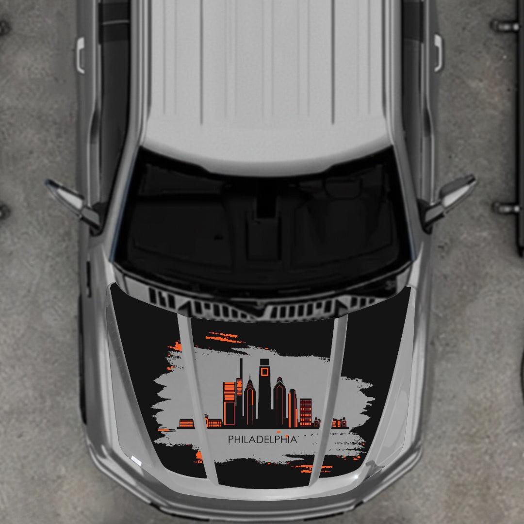 Hood Panel Decal/Sticker - Philadelphia - Cut Graphic Kit - For Ford F-150 2020-2026 - Premium Vinyl
