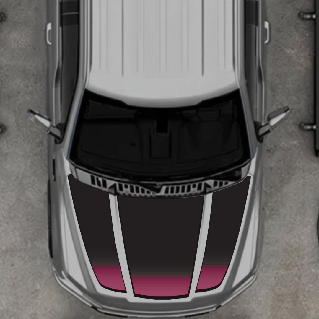 Hood Panel Decal/Sticker - Shades - Border Graphic Kit - For Ford F-150 2020-2026 - Premium Vinyl
