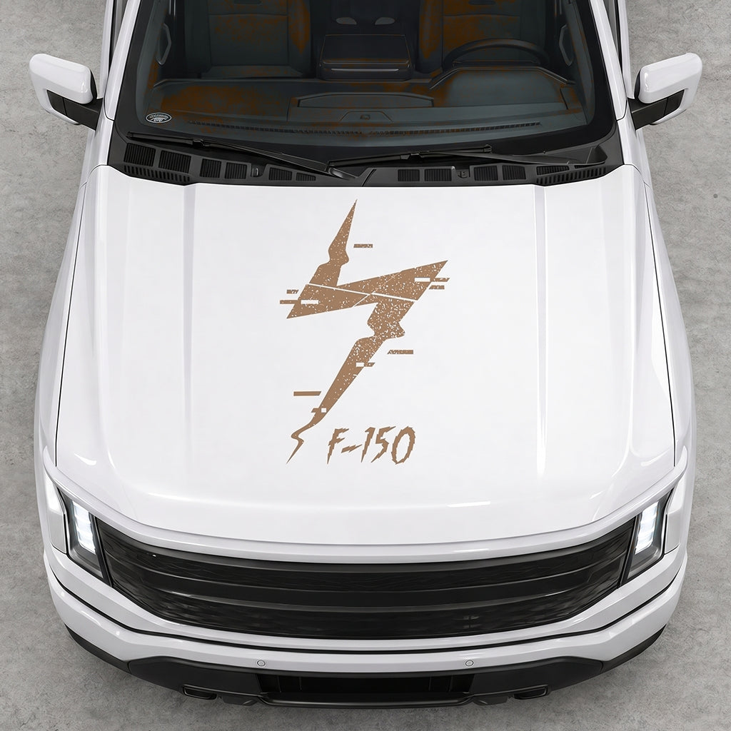 Hood Panel Decal/Sticker - Cut Electric F150 Graphic Decal Graphic Kit - For FORD F-150 2015-2020 - Premium Vinyl