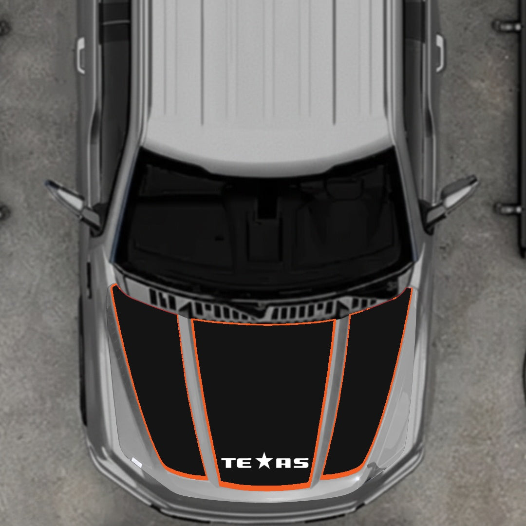 Hood Panel Decal/Sticker - Texas - Cut - Border Graphic Kit - For Ford F-150 2020-2026 - Premium Vinyl